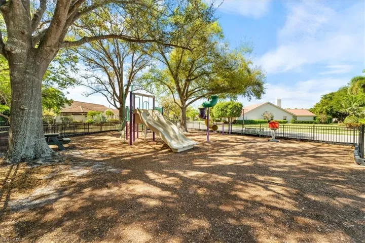 Communal playground with fence