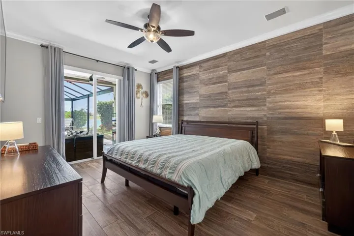 Primary Bed with Custom Tile Wall