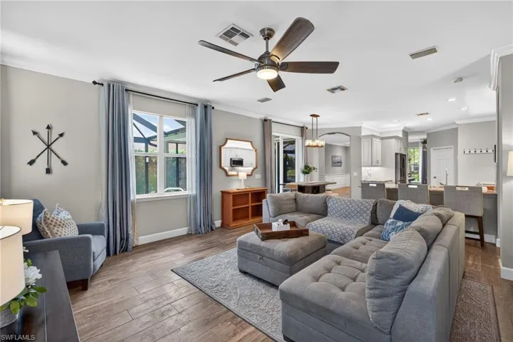 Family Room with Upgraded Fan