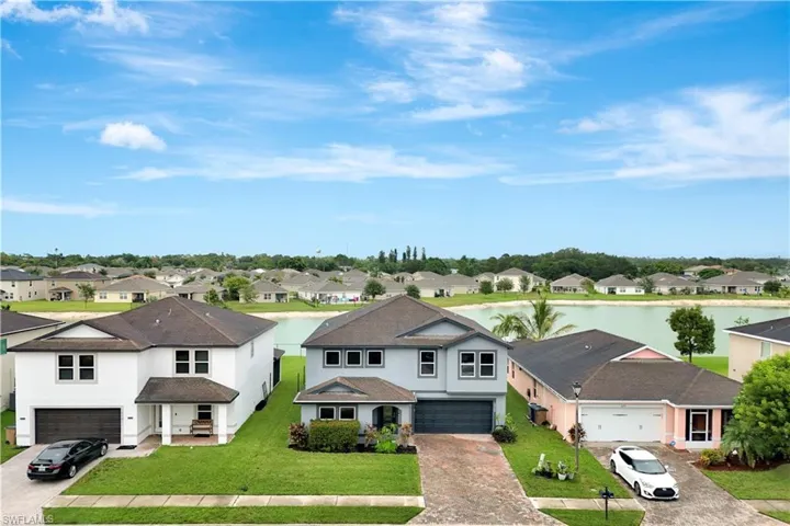 Aerial perspective of suburban area