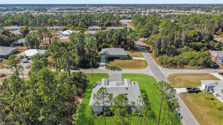 Aerial perspective of suburban area