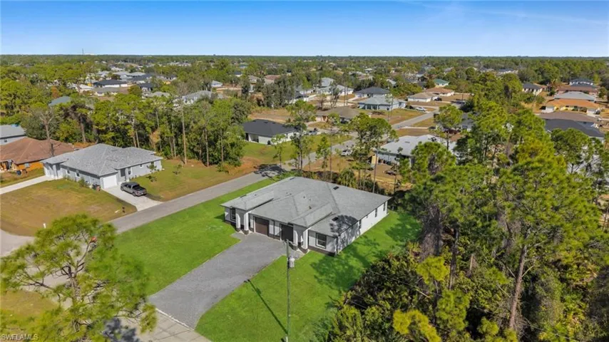 Aerial view of residential area