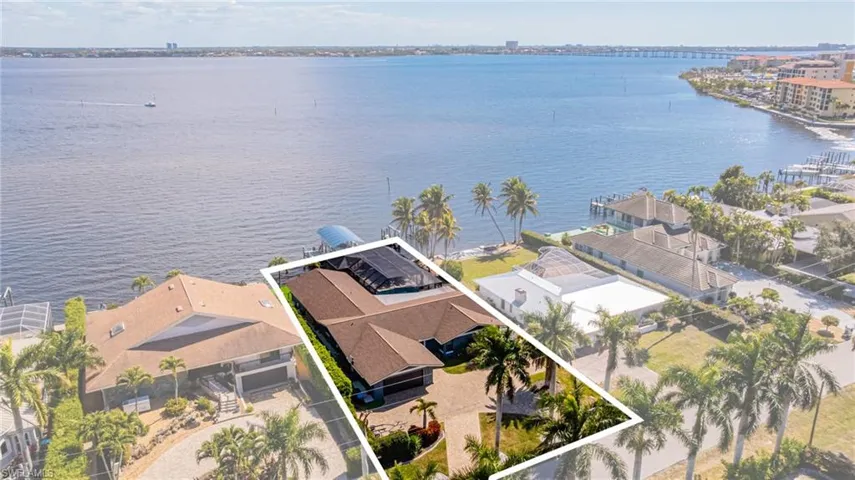 Aerial view of a large body of water