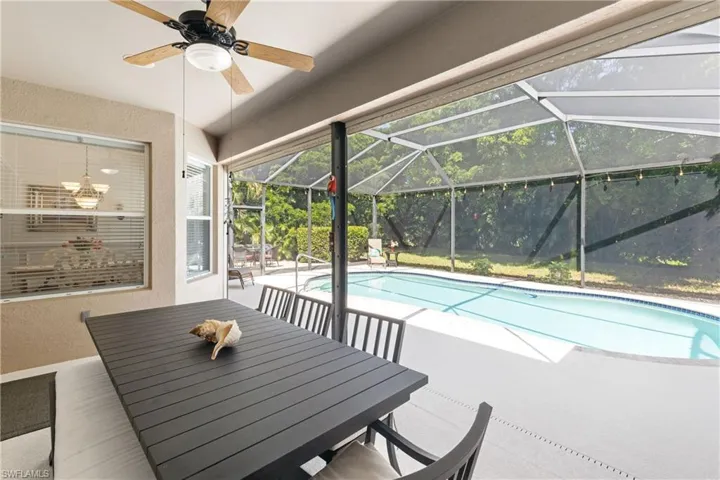 Covered Lanai has Covered Screening for Safety when Needed.
