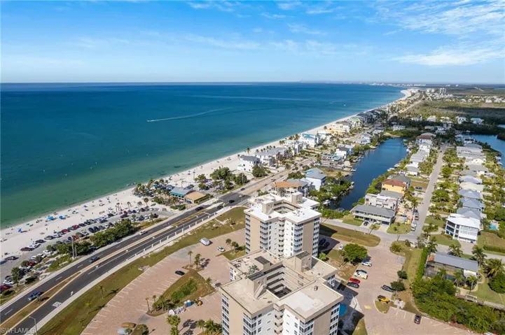Aerial view of unending shoreline