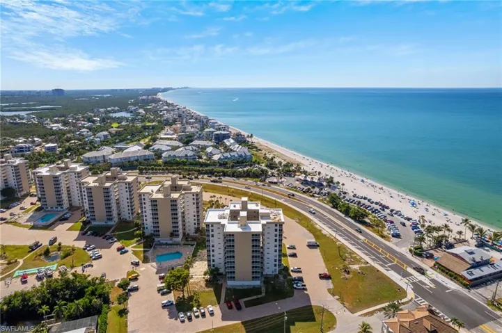 Drone / aerial view of expansive beach