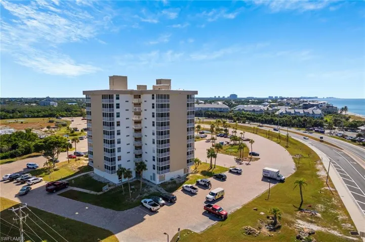 Drone / aerial view of apartment complex / building