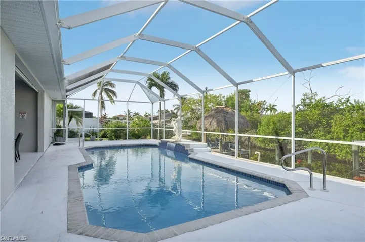 Pool featuring a lanai and a patio area