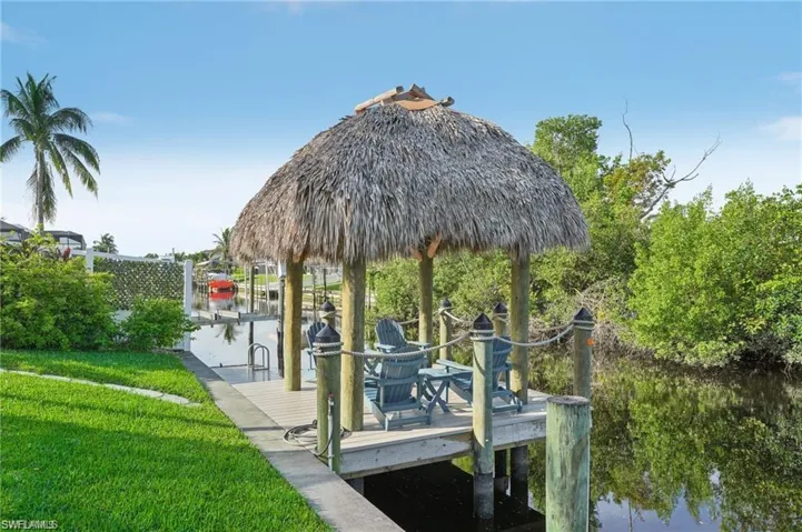Dock area with a lawn