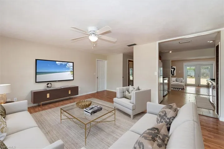 Living room virtually staged