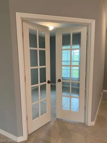 Den with French doors