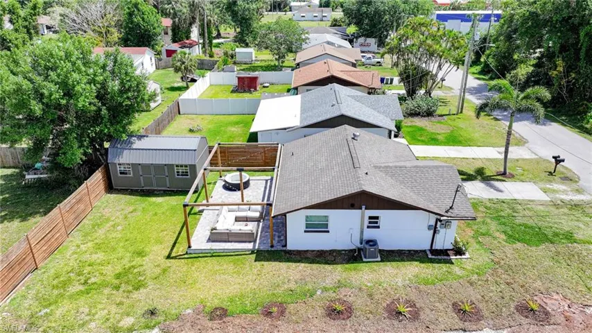 Aerial view of residential area