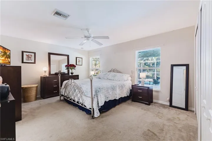 Large but cozy master bedroom with plenty of storage.