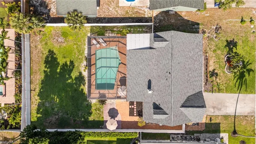 Aerial view of a pool area