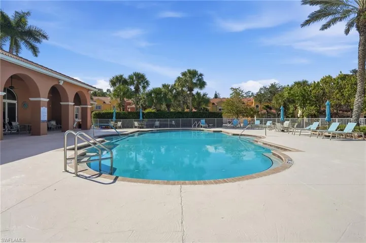 Community pool featuring a patio
