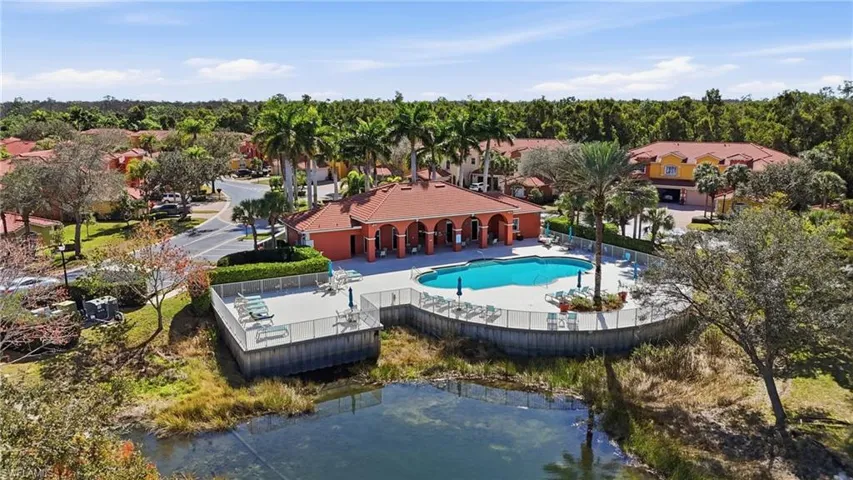Bird's eye view of a pool