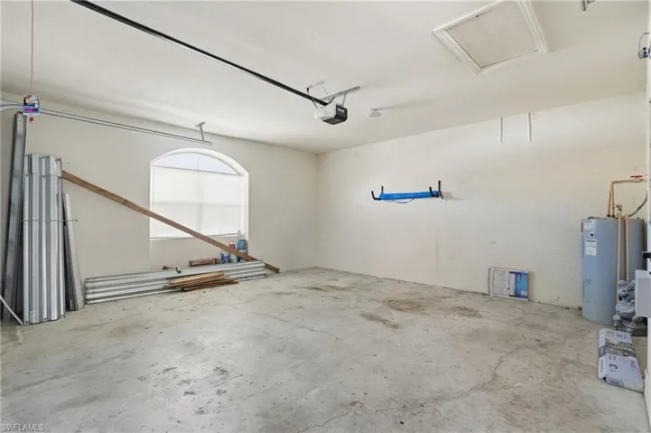 Garage with water heater