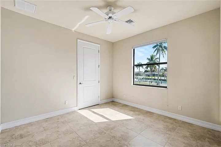 Guest bedroom with a canal view