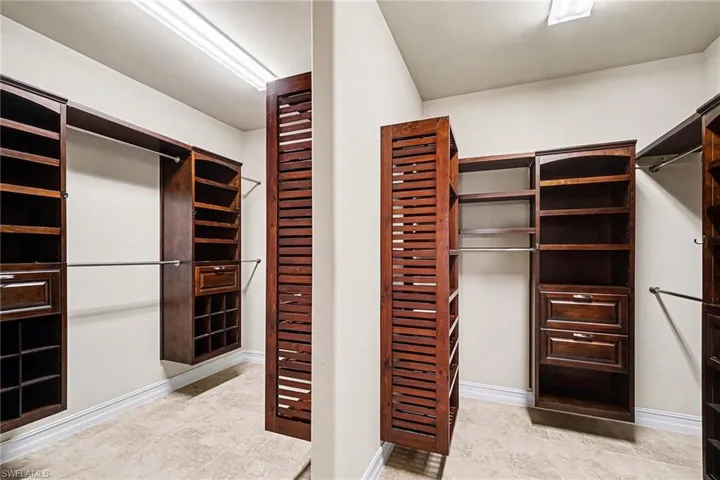 Large divided custom closets