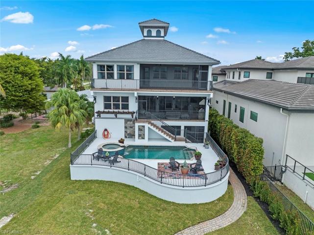 Aerial view of rear of home