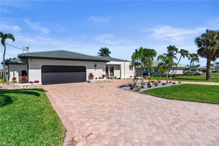 Beautiful Designer Brick Paver Circular Driveway   (Photo digitally enhanced)