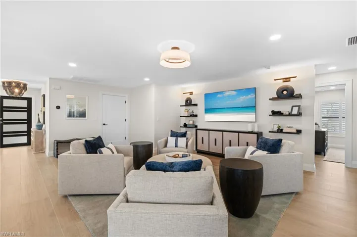 Spacious sitting area just off the kitchen