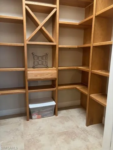 View of walk in kitchen pantry