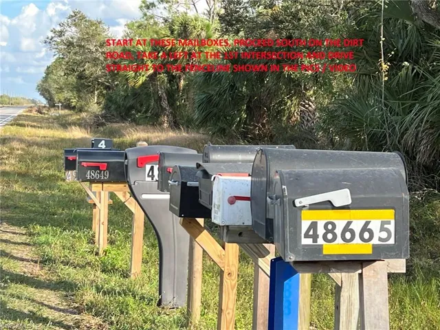 ROW OF MAILBOXES TO LOOK FOR ON MAIN PAVED SR74