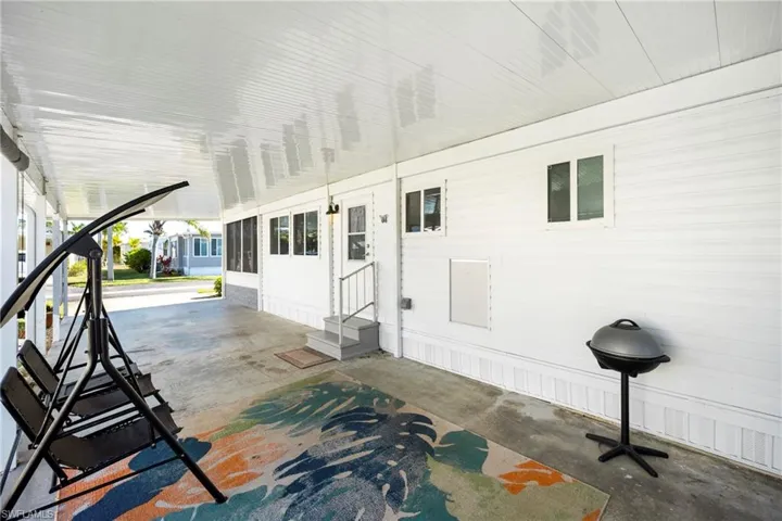 View of patio featuring entry steps