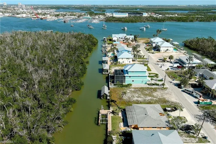 Aerial view of a large body of water