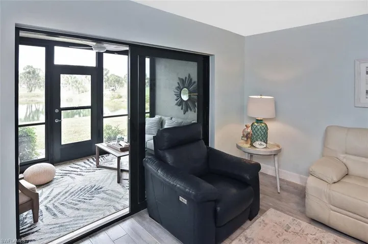 A favorite chair in the living will be staying with the home.