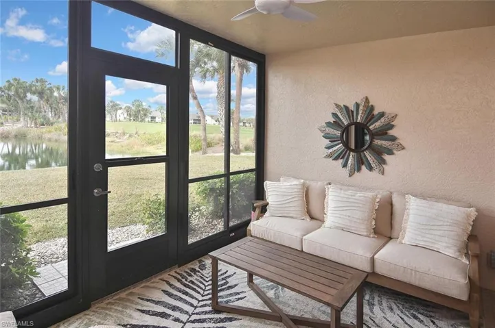 Westerly view for this enclosed lanai.