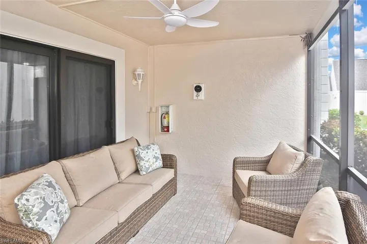 Enclosed and screened front lanai perfect for sunrise.