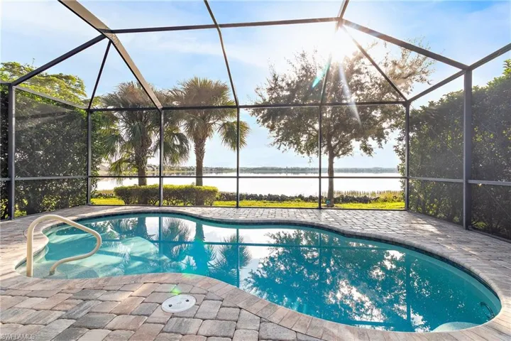 Pool facing 240 Acre Lake