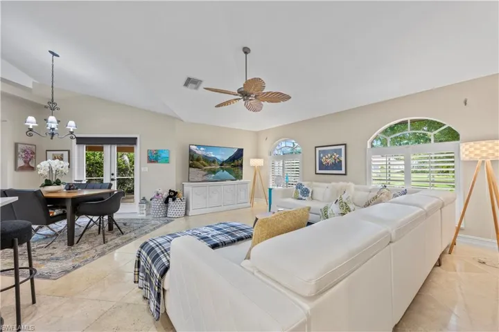 Gathering room off kitchen and dining area