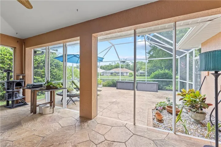 Under covering lanai area to enjoy the outside without being in the sun.