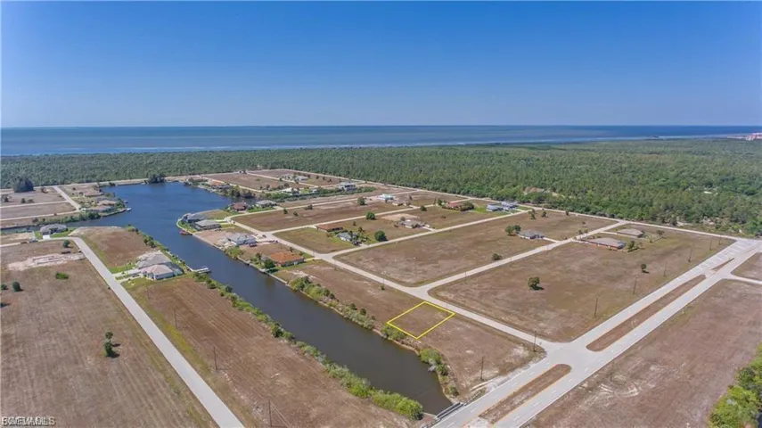 Aerial view of a large body of water