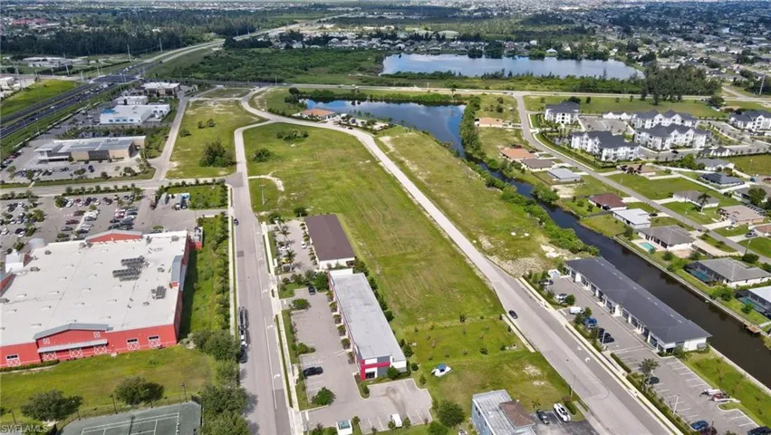Drone / aerial view of a nearby body of water