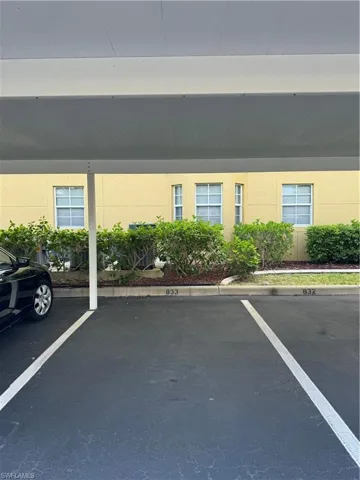 View of covered parking lot