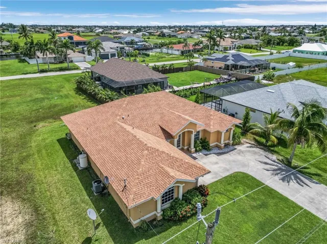 Birds eye view of property.