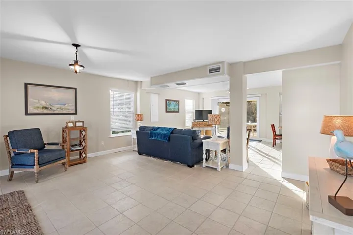 View of tiled living room