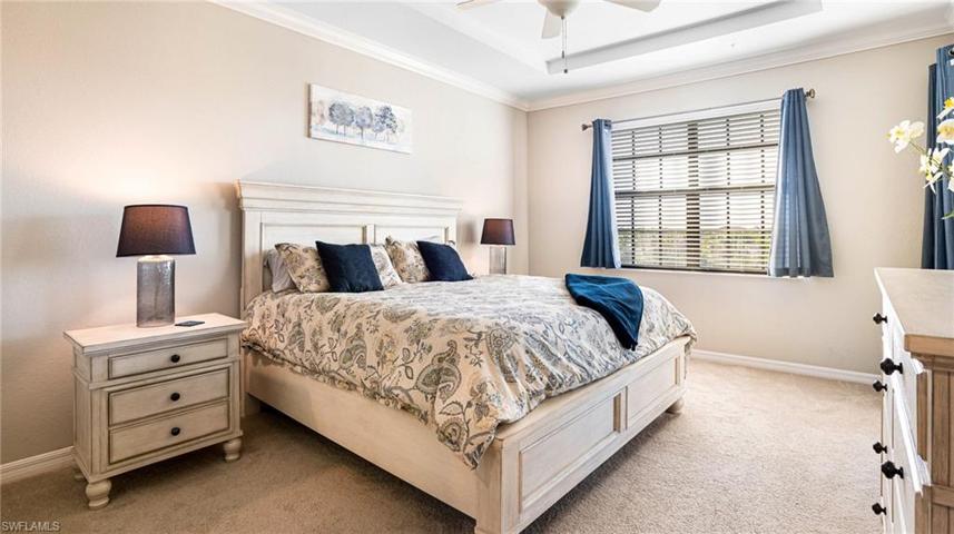 Master bedroom with tray ceiling