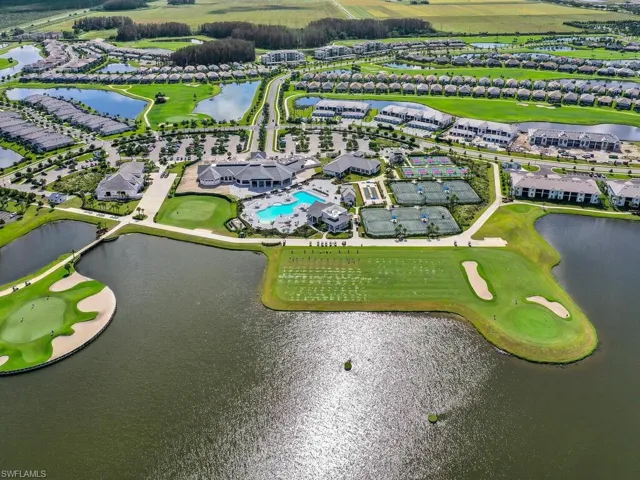 View of the Aqua Driving Range and the 10th and 11th hole where this home sits close to amenities