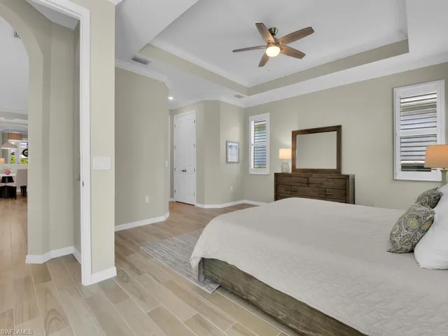Spacious owners suite featuring stunning tray ceiling details
