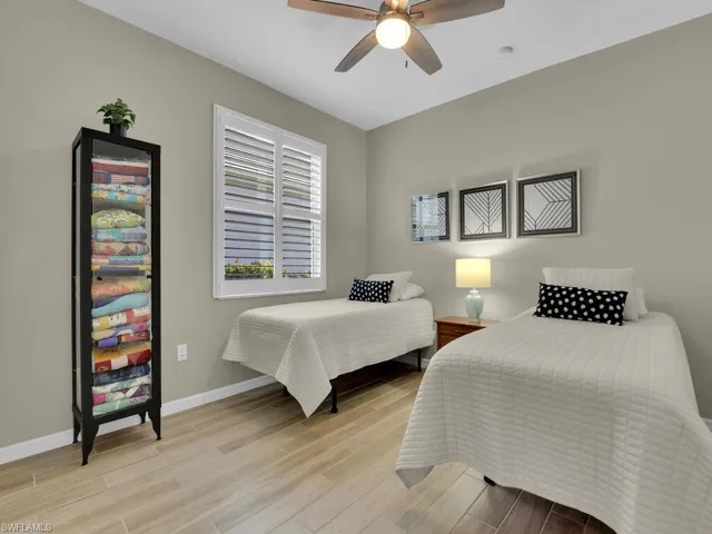 Guest bedroom designed with plenty of space and natural light