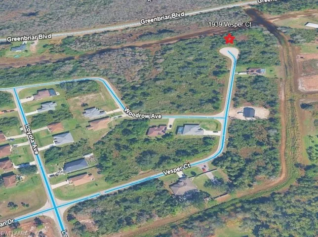 Map / location of property at end of cul-de-sac.