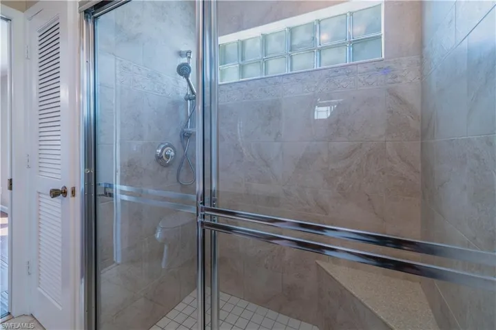 Bathroom with a stall shower