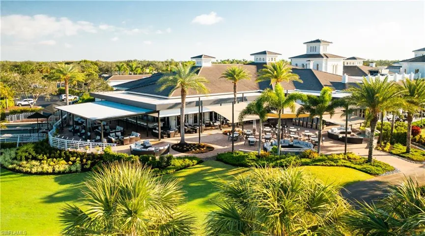 Sunset Terrace with firepits, outside bar, dining, watching bocce, socializing and dancing