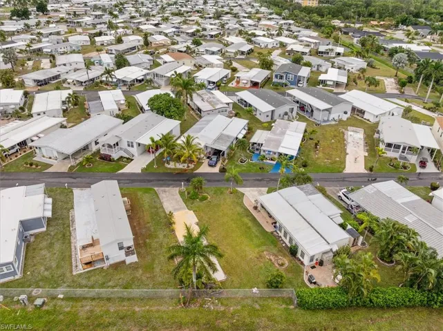 Aerial view of residential area