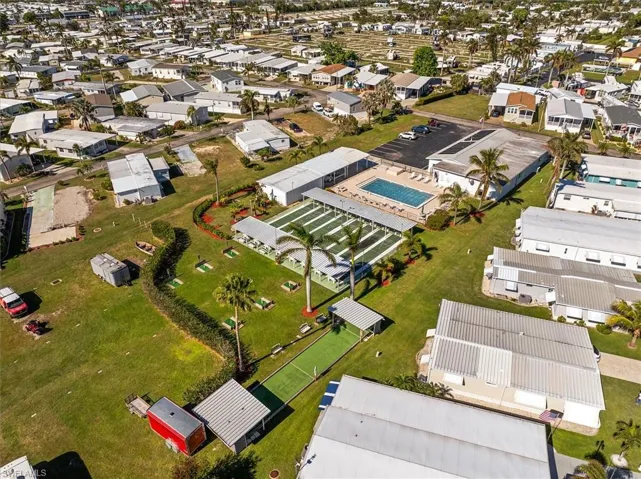 Aerial perspective of suburban area